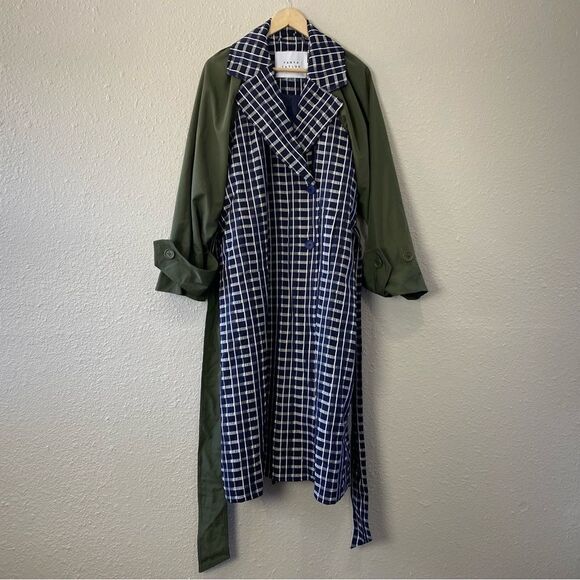 Tanya Taylor Lotta Contrast Combo Trench Coat - Picture 3 of 16